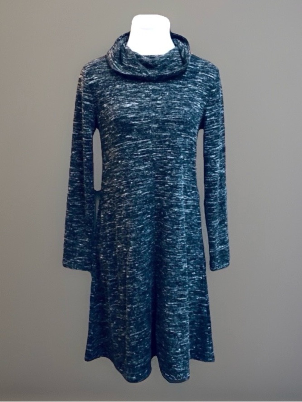 Banana Republic Black / Gray MOD Loose Turtleneck Sweater Dress NWT MSRP…